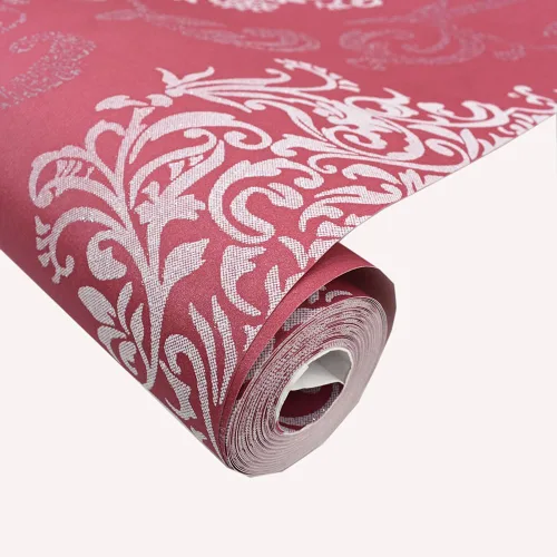 Q QIHANG Papel tapiz grueso 3D de damasco de estilo europeo de damasco con efecto de bronce en relieve para dormitorio, sala de estar, TV, fondo de