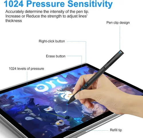 Miniatura 3 de MPP 1.51 - Bolígrafo para HP Omnibook X Flip, Envy x360, Spectre & Pavilion con pantalla táctil, 300 días de duración de la batería, lápiz