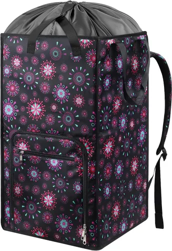Miniatura 17 de Bukere - Mochila para lavandería, extra grande, 2 en 1, cesta de lavandería para estudiantes universitarios, artículos esenciales para el Negro