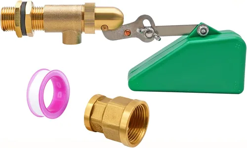 Miniatura 8 de LIUCOGXI Válvula de flotador de latón de 1/2 pulgada Válvula de agua con adaptador Válvula de flotador de estanque con brazo ajustable Válvula