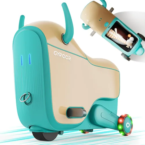 Gyroor GNU Coche Eléctrico para Niños con Ruedas Intermitentes, Velocidades Ajustables y Almacenamiento de 14L, Vehículos Eléctricos para Niños de