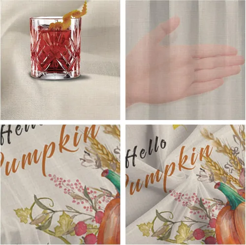 Miniatura 6 de Double Love Hello Pumpkins Chiffon Table Runner 55 Inches Long, Voile Sheer Tulle Runner for Rustic Wedding Reception Bridal Shower Decorations