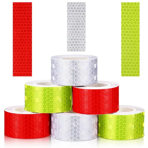 Miniatura 10 de Zonon 6 rollos de cintas reflectantes de alta visibilidad impermeables autoadhesivas pegatinas de seguridad nocturnas para visibilidad nocturna