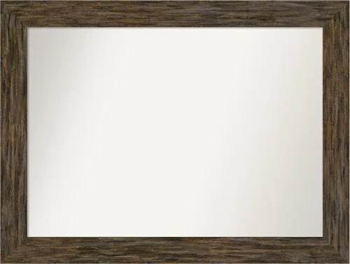 Miniatura 8 de Amanti Art Espejo personalizado, espejo de baño marrón Fencepost, espejo de pared o espejo de tocador de baño sobre el fregadero (27 x 27 pulgadas)