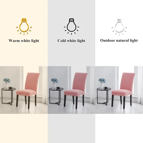 Miniatura 4 de Joccun - Juego de 4 fundas para sillas de comedor, fundas elásticas para sillas de comedor, fundas de asiento para sillas de comedor, funda de Rosa