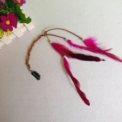 Miniatura 8 de 6 extensiones de cabello hippie boho hechas a mano para mujer con clip de plumas, peine de accesorios de bricolaje, tocado de horquilla