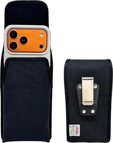 Miniatura 10 de Turtleback Clip para cinturón para iPhone 17 ProMax o 17 Plus - Grande - Se adapta con fundas de estilo voluminoso Defender - Nylon negro de alta
