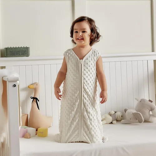 Miniatura 5 de DaysU Minky - Saco de dormir de felpa con puntos relajantes sin mangas con cremallera de 2 vías saco de dormir TOG 20 de felpa para bebés recién