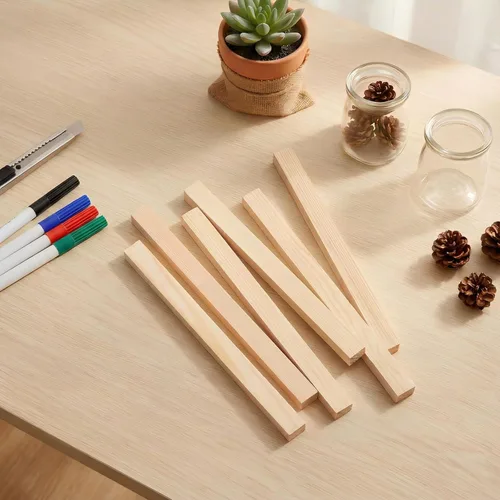 Miniatura 9 de Elsjoy Paquete de 50 varillas cuadradas de madera de 1/2 x 12 pulgadas, palos de madera de pino sin terminar para manualidades, proyectos