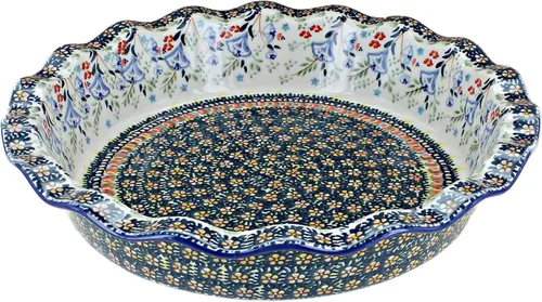 Miniatura 18 de Blue Rose Polish Pottery - Plato para pastel de margaritas azules - 10.5" de diámetro - Plato de cerámica para hornear, para pasteles, quiches
