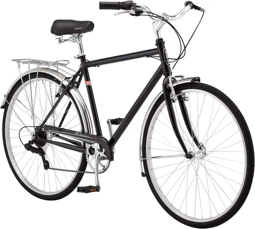 Schwinn Wayfarer - Bicicleta híbrida, bicicleta 700c para hombres y mujeres, bicicleta híbrida de 7 velocidades, bastidor retro de acero, frenos de