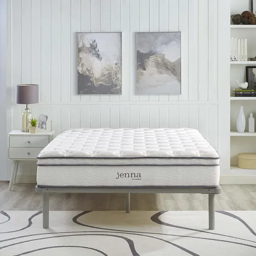 Miniatura 9 de Modway Jenna - Colchón King de muelles interiores (8 pulgadas), Espuma, Blanco