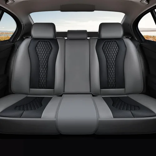 Miniatura 35 de Coverado Juego completo de fundas de asiento de automóvil, fundas de asiento negras para asientos delanteros y traseros de automóvil, protector