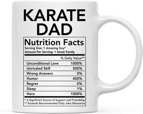 Miniatura 54 de Andaz Press Divertida taza de té de café de cerámica de 11 onzas, regalo de agradecimiento, datos nutricionales del ejército, paquete de 1, ideas