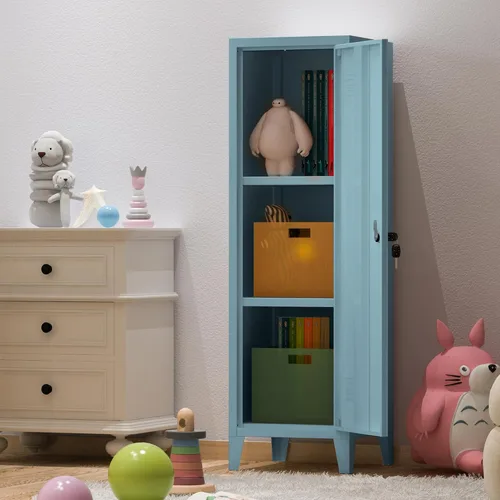 Miniatura 6 de MIOCASA Armario de Metal Gabinete de Oficina para el Hogar Armarios de Almacenamiento con Puertas y Estantes Archivador con Cerradura Organizador