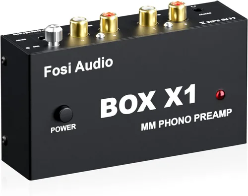 Fosi Audio Box X1 Phono Preamp para giradiscos MM Turntable Mini amplificador de fonógrafo estéreo de audio Hi-Fi/Reproductor de discos con salida