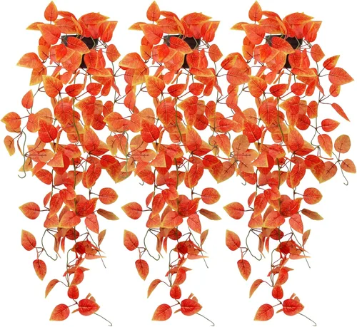 Miniatura 16 de LOYWREE Plantas Artificiales de 35.4 Pulgadas en Maceta Negra Plantas Colgantes Falsas Realistas en Maceta con Hiedra Artificial y Pothos - Ideal