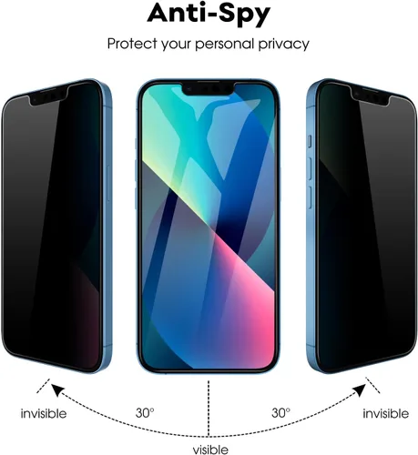 Miniatura 6 de JETech Protector de pantalla de privacidad para iPhone 13 de 6.1 pulgadas con protector de lente de cámara y funda antigolpes