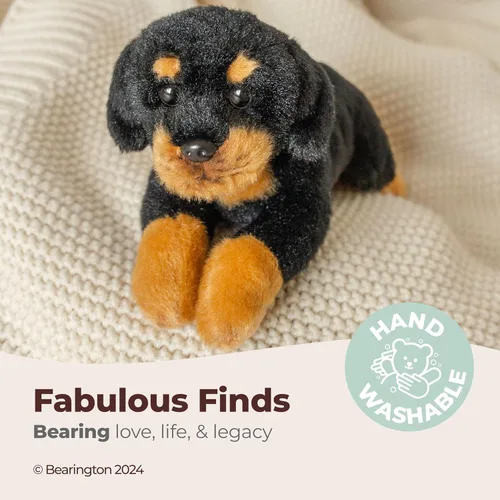 Miniatura 3 de Peluche Bearington Lil' Gunner El Rottweiler, Perro de Peluche de 8 Pulgadas