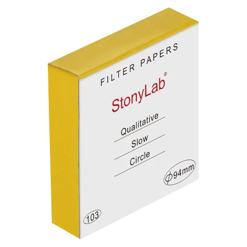 Miniatura 9 de stonylab Papel de filtro cualitativo, 100 paquetes de papel de filtro de celulosa de flujo lento con retención de partículas de 10 micras, diámetro