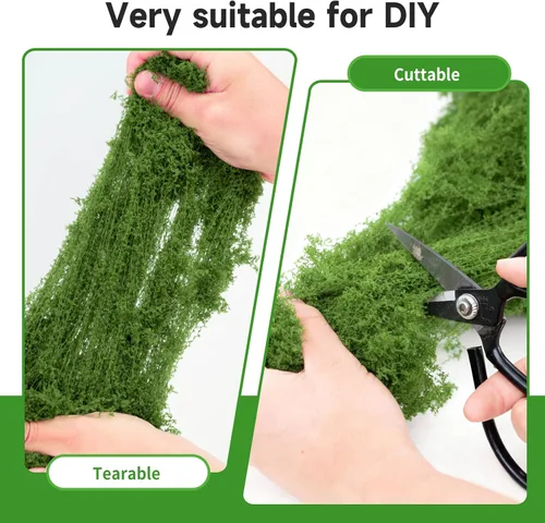 Miniatura 3 de Musgo verde falso para plantas en macetas de interior, musgo artificial de 3.5 onzas para manualidades, césped sintético decorativo para jardín
