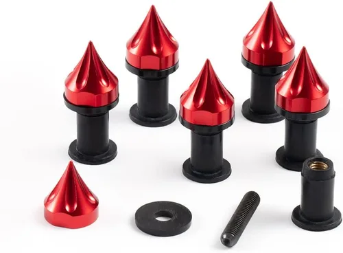 Miniatura 6 de 6 unids negro motocicletas universales parabrisas espigas pernos tornillos parabrisas M5 tornillo carenado placa placa kit de montaje pozo tuercas