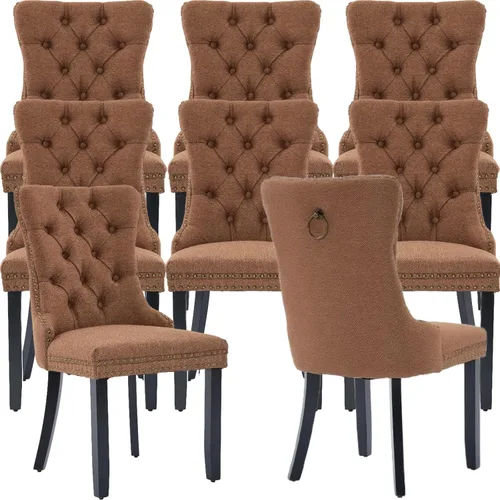 Miniatura 22 de Sillas de Comedor Juego de 4 sillas de comedor tapizadas de lino, sillas de comedor modernas de mediados de siglo, sillas de cocina y comedor