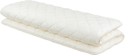FULI Futón japonés, tamaño king, blanco - Cama de futón Shikibuton plegable para el suelo - Almohadón de algodón acolchado de firmeza media, cama de