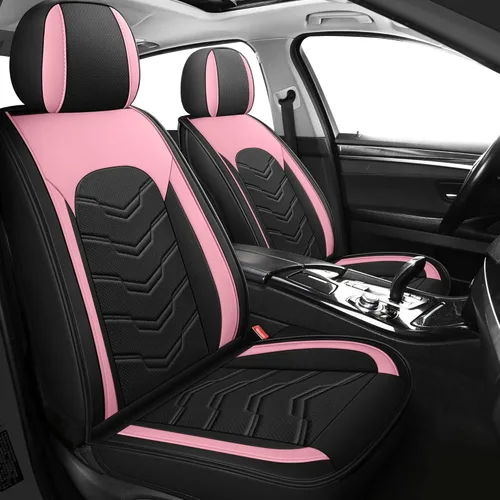 Miniatura 8 de AOOG Fundas de cuero para asiento de automóvil, ajuste universal para la mayoría de los sedanes, SUV, camiones (asiento delantero, beige)