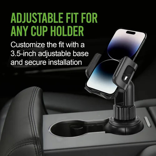 Miniatura 2 de Cellet Soporte de teléfono para portavasos de automóvil, soporte para teléfono, soporte universal ajustable compatible con Apple iPhone, Samsung