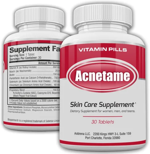 Miniatura 12 de Suplementos vitamínicos para tratamiento del acné de Acnetame (60 pastillas)