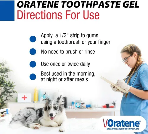 Miniatura 5 de Pet King Brands ZYMOX Oratene Gel de Pasta de Dientes Sin Cepillo para Perros y Gatos, 2.5oz
