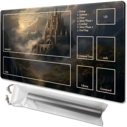 Miniatura 18 de MTG - Tapete de juego de 24 x 14 pulgadas, bolsas de almacenamiento antideslizantes, ideal para entusiastas de los juegos de cartas, alfombrilla