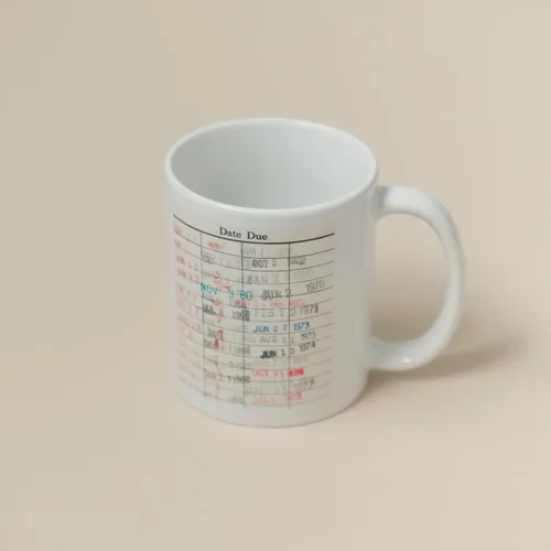 Miniatura 9 de Joyful Moose Taza de café con tarjeta de fecha de vencimiento de la biblioteca, regalo para lectores, bibliotecarios