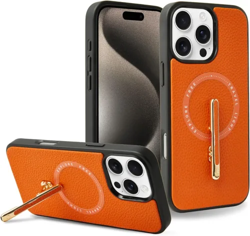 Miniatura 15 de CUSTYPE Funda para iPhone 13 Pro Max de 6.7 pulgadas con soporte, funda de cuero delgada con soporte de 2 vías, compatible con MagSafe, funda