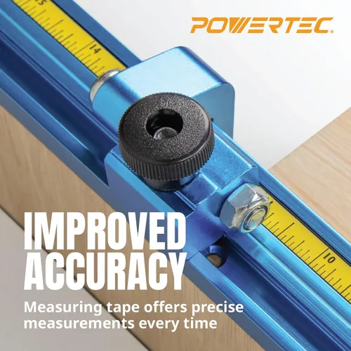 Miniatura 4 de POWERTEC Cinta métrica de 4 pies con respaldo adhesivo e inserto con kit de escala, accesorios para sierra de mesa, cinta métrica imperial