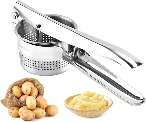 Prensador de patatas de acero inoxidable para triturador, herramienta de grado comercial para presionar frutas o alimentos
