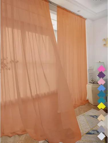 Miniatura 28 de L&TEC Cortinas traslúcidas para la ventana de color beige, 2 paneles de 48x45 pulgadas, con bolsillo básico para la barra de la cortina
