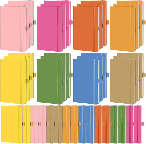Miniatura 9 de Laumoi Paquete de 40 cuadernos de bolsillo, tamaño A6, mini diario de tapa dura, cuadernos forrados de cuero PU de 3.5 x 5.5 pulgadas, bloc de notas