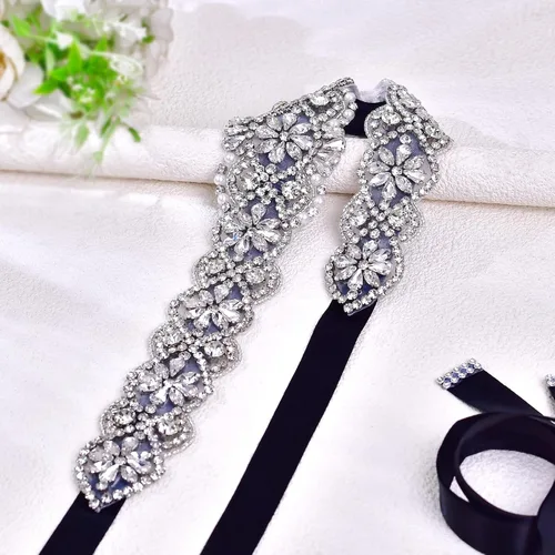 Miniatura 5 de azaleas Cinturón de boda fino de cristal para mujer, cinturón de novia para boda, dama de honor, accesorios de vestido de niña de las flores, 16