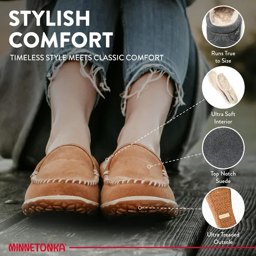 Miniatura 3 de Minnetonka Tilden - Pantuflas de gamuza para interior y exterior para mujer