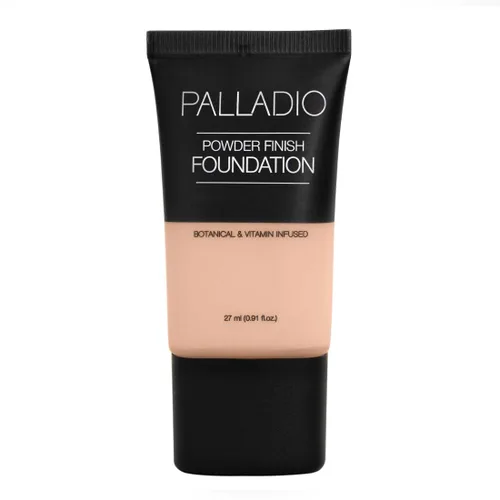 Palladio Base líquida con acabado en polvo, aspecto mate natural, reduce las líneas finas, cubre poros grandes, oculta imperfecciones, uso durante
