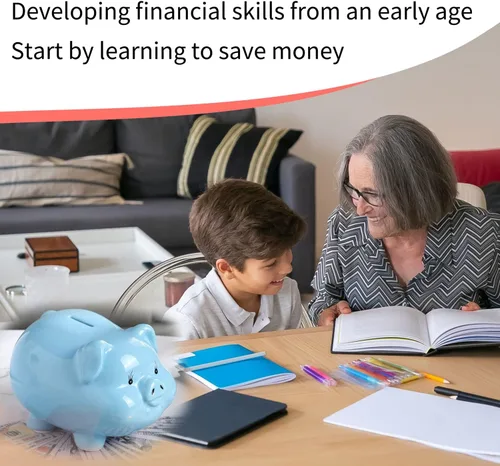 Miniatura 6 de Alcancía de cerdo de cerámica para niños, banco de dinero para adultos, Gilrs Alcancias de Dinero para adultos niños, banco de monedas, decoración