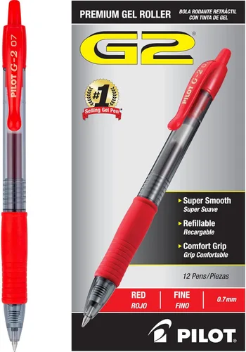 Miniatura 9 de Pilot G2 - Bolígrafos de gel de alta calidad de 0.7, punta fina para escritura suave, color negro, paquete de 12