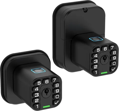 Miniatura 9 de Richelock IU53 - Cerradura de puerta con teclado y huella digital de doble cara, para todo tipo de clima, entrada biométrica totalmente impermeable