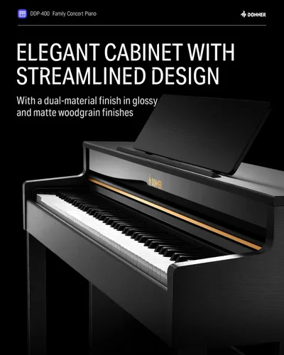 Miniatura 3 de Donner 88 teclas con teclado ponderado, piano vertical premium para principiantes a profesionales, teclado eléctrico de tamaño completo