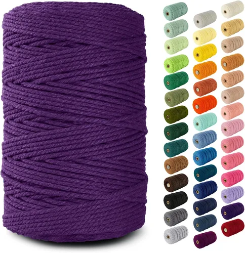 Nook Theory Hilo de macramé de 3mm 220 yardas - Cuerda de macramé suave de 4mm, 5mm perfecta para nudos - Suministros de macramé para colgadores de
