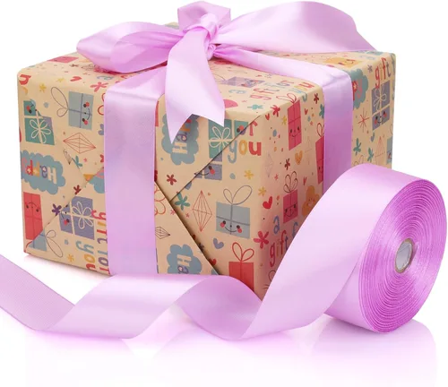 Miniatura 4 de Cinta de satén lila de 1.5 pulgadas, rollo de cinta de 50 yds de tela unicolor, para invitaciones de boda, ramos de novia, costura, decoraciones