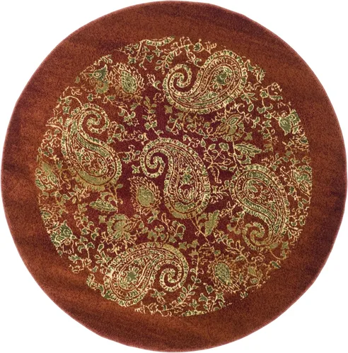Miniatura 5 de SAFAVIEH Lyndhurst Collection - Alfombra redonda de 7 pies, color beige y multicolor, diseño tradicional de cachemira, no desprende pelusa