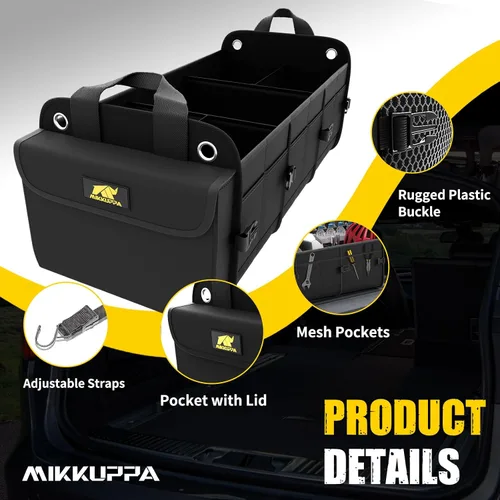 Miniatura 3 de MIKKUPPA Organizador de maletero de automóvil con enfriador - Organizador grande de 100L para automóvil, almacenamiento plegable de maletero